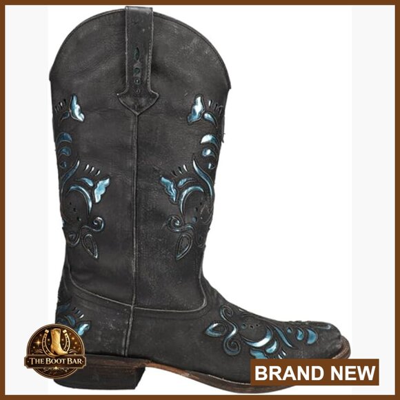 Mid Calf Leather Boots Square Toe Low Heel Casual Western Style